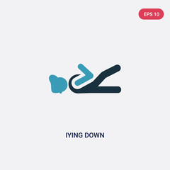 two color iying down vector icon from people concept. isolated blue iying down vector sign symbol can be use for web, mobile and logo. eps 10