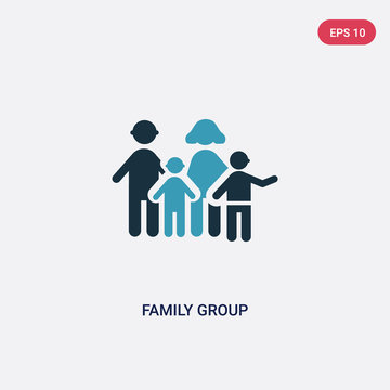two color family group vector icon from people concept. isolated blue family group vector sign symbol can be use for web, mobile and logo. eps 10