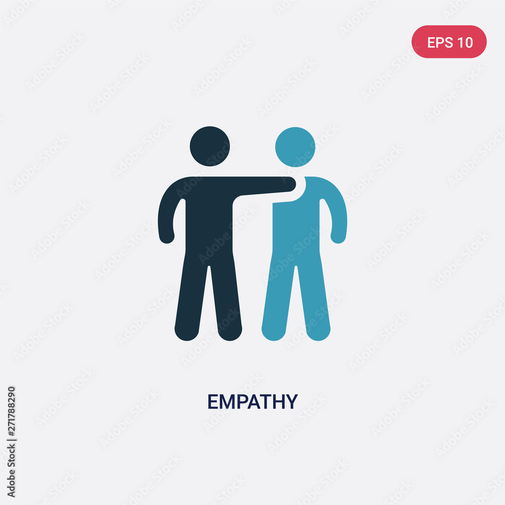 Poster two color empathy vector icon from people skills concept. isolated blue empathy vector sign symbol c