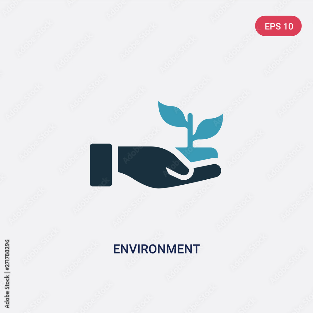 Aufkleber two color environment vector icon from people skills concept. isolated blue environment vector sign 