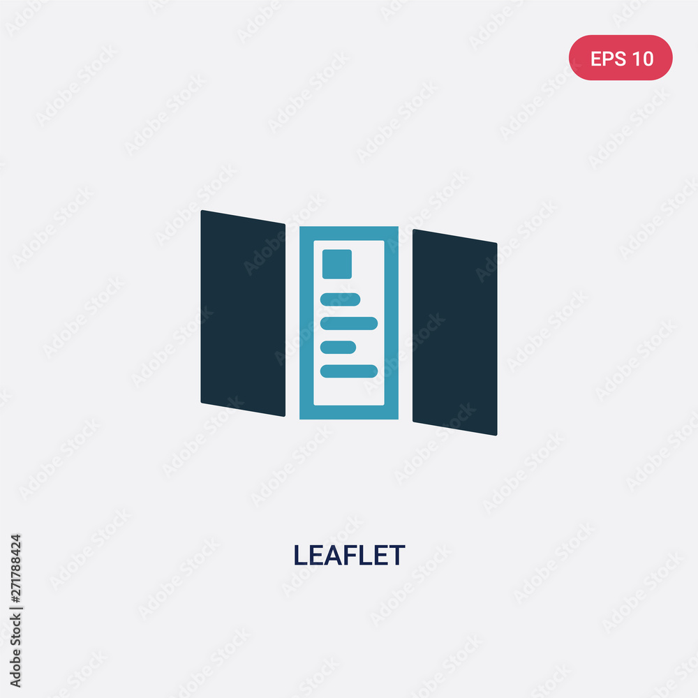 Poster two color leaflet vector icon from political concept. isolated blue leaflet vector sign symbol can b