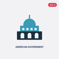 two color american government building vector icon from political concept. isolated blue american government building vector sign symbol can be use for web, mobile and logo. eps 10