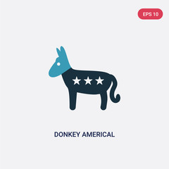 two color donkey americal political vector icon from political concept. isolated blue donkey americal political vector sign symbol can be use for web, mobile and logo. eps 10