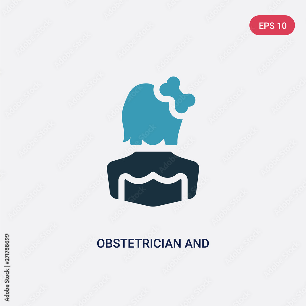 Poster two color obstetrician and gynecologist vector icon from professions concept. isolated blue obstetri