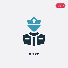 two color bishop vector icon from professions & jobs concept. isolated blue bishop vector sign symbol can be use for web, mobile and logo. eps 10