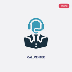 two color callcenter vector icon from professions concept. isolated blue callcenter vector sign symbol can be use for web, mobile and logo. eps 10