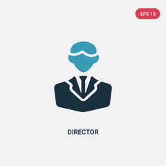two color director vector icon from professions concept. isolated blue director vector sign symbol can be use for web, mobile and logo. eps 10
