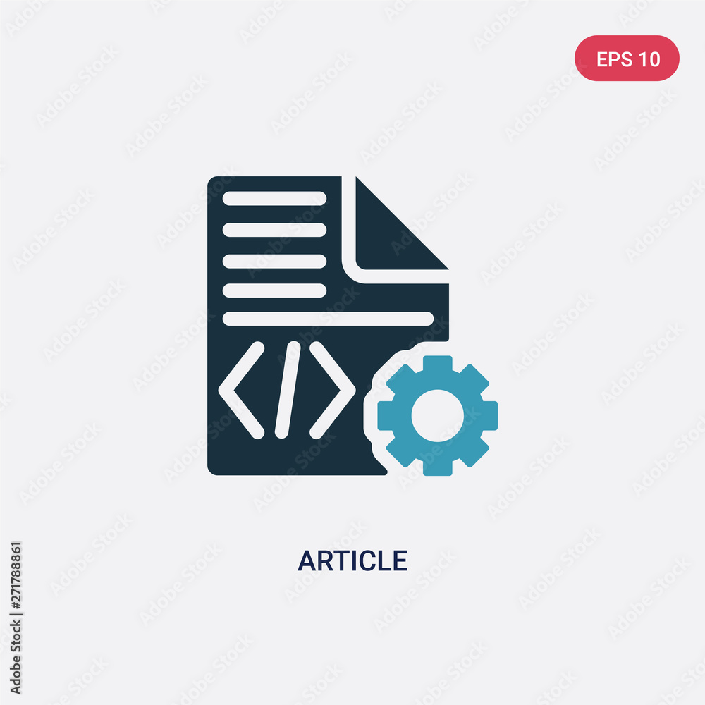 Poster two color article vector icon from programming concept. isolated blue article vector sign symbol can