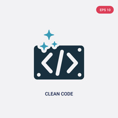 two color clean code vector icon from programming concept. isolated blue clean code vector sign symbol can be use for web, mobile and logo. eps 10