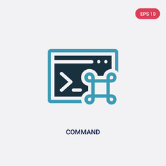 two color command vector icon from programming concept. isolated blue command vector sign symbol can be use for web, mobile and logo. eps 10