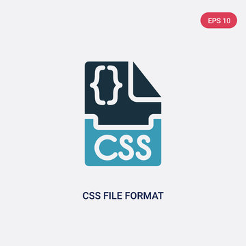 two color css file format vector icon from programming concept. isolated blue css file format vector sign symbol can be use for web, mobile and logo. eps 10