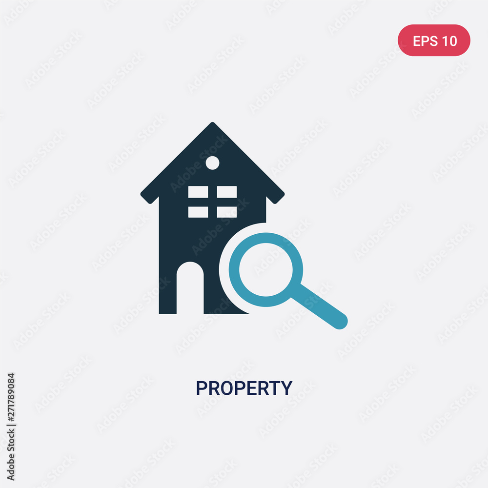 Poster two color property vector icon from real estate concept. isolated blue property vector sign symbol c