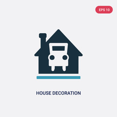 two color house decoration vector icon from real estate concept. isolated blue house decoration vector sign symbol can be use for web, mobile and logo. eps 10