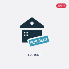 two color for rent vector icon from real estate concept. isolated blue for rent vector sign symbol can be use for web, mobile and logo. eps 10