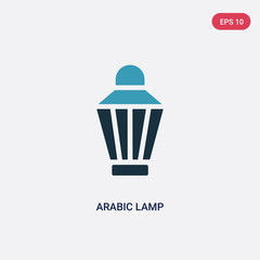 two color arabic lamp vector icon from religion-2 concept. isolated blue arabic lamp vector sign symbol can be use for web, mobile and logo. eps 10