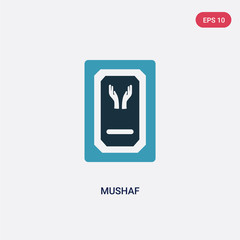 two color mushaf vector icon from religion-2 concept. isolated blue mushaf vector sign symbol can be use for web, mobile and logo. eps 10