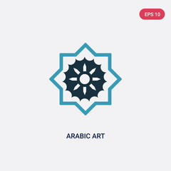 two color arabic art vector icon from religion concept. isolated blue arabic art vector sign symbol can be use for web, mobile and logo. eps 10
