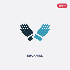two color dua hands vector icon from religion concept. isolated blue dua hands vector sign symbol can be use for web, mobile and logo. eps 10