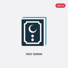 two color holy quran vector icon from religion concept. isolated blue holy quran vector sign symbol can be use for web, mobile and logo. eps 10