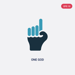 two color one god vector icon from religion concept. isolated blue one god vector sign symbol can be use for web, mobile and logo. eps 10