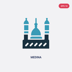 two color medina vector icon from religion concept. isolated blue medina vector sign symbol can be use for web, mobile and logo. eps 10
