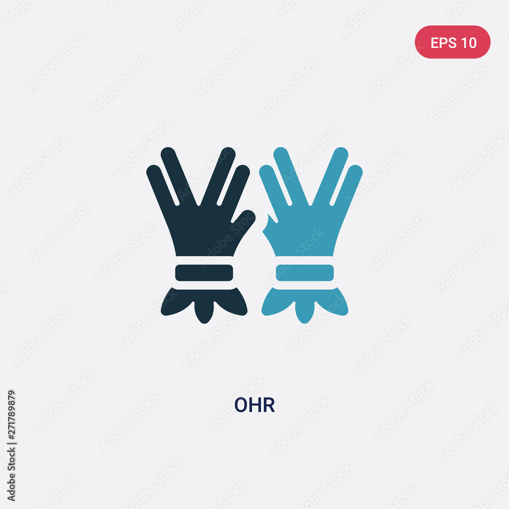 Poster two color ohr vector icon from religion concept. isolated blue ohr vector sign symbol can be use for