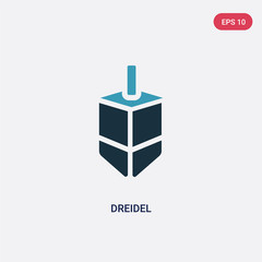two color dreidel vector icon from religion concept. isolated blue dreidel vector sign symbol can be use for web, mobile and logo. eps 10