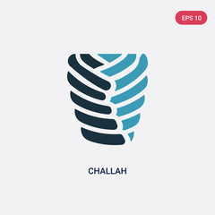 two color challah vector icon from religion concept. isolated blue challah vector sign symbol can be use for web, mobile and logo. eps 10
