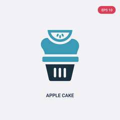 two color apple cake vector icon from religion concept. isolated blue apple cake vector sign symbol can be use for web, mobile and logo. eps 10