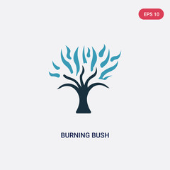 two color burning bush vector icon from religion concept. isolated blue burning bush vector sign symbol can be use for web, mobile and logo. eps 10