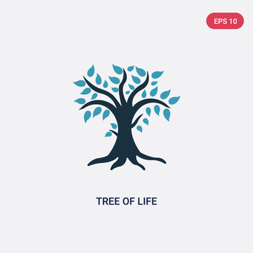 two color tree of life vector icon from religion concept. isolated blue tree of life vector sign symbol can be use for web, mobile and logo. eps 10
