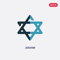two color judaism vector icon from religion concept. isolated blue judaism vector sign symbol can be use for web, mobile and logo. eps 10