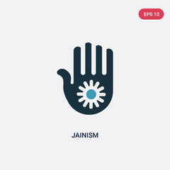 Fototapeta premium two color jainism vector icon from religion concept. isolated blue jainism vector sign symbol can be use for web, mobile and logo. eps 10