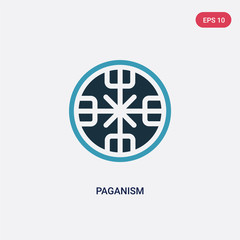 two color paganism vector icon from religion concept. isolated blue paganism vector sign symbol can be use for web, mobile and logo. eps 10