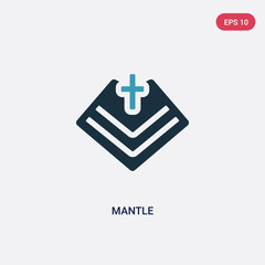 two color mantle vector icon from religion concept. isolated blue mantle vector sign symbol can be use for web, mobile and logo. eps 10