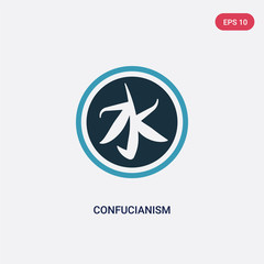 two color confucianism vector icon from religion concept. isolated blue confucianism vector sign symbol can be use for web, mobile and logo. eps 10