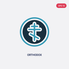 two color orthodox vector icon from religion concept. isolated blue orthodox vector sign symbol can be use for web, mobile and logo. eps 10