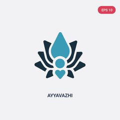 two color ayyavazhi vector icon from religion concept. isolated blue ayyavazhi vector sign symbol can be use for web, mobile and logo. eps 10