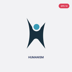 two color humanism vector icon from religion concept. isolated blue humanism vector sign symbol can be use for web, mobile and logo. eps 10