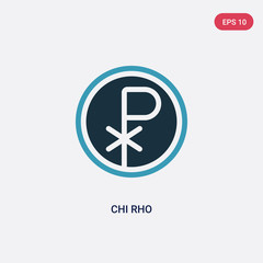 Obraz premium two color chi rho vector icon from religion concept. isolated blue chi rho vector sign symbol can be use for web, mobile and logo. eps 10