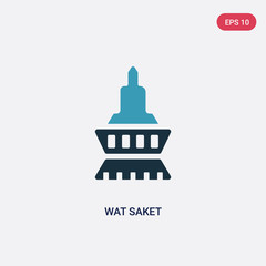 two color wat saket vector icon from religion concept. isolated blue wat saket vector sign symbol can be use for web, mobile and logo. eps 10