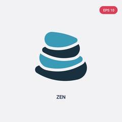 two color zen vector icon from religion concept. isolated blue zen vector sign symbol can be use for web, mobile and logo. eps 10