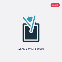 two color aroma stimulation vector icon from sauna concept. isolated blue aroma stimulation vector sign symbol can be use for web, mobile and logo. eps 10