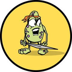 Cool alien warrior - holding a sword