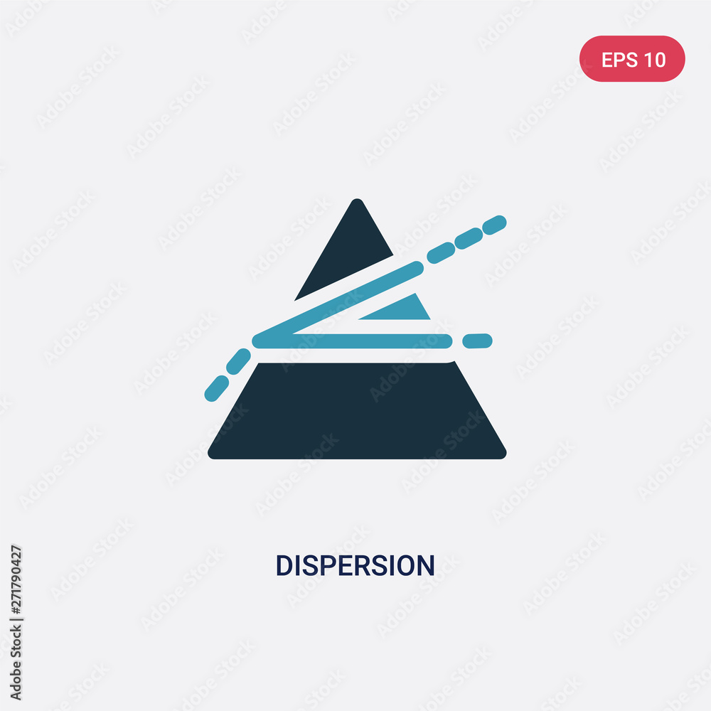 Poster two color dispersion vector icon from science concept. isolated blue dispersion vector sign symbol c