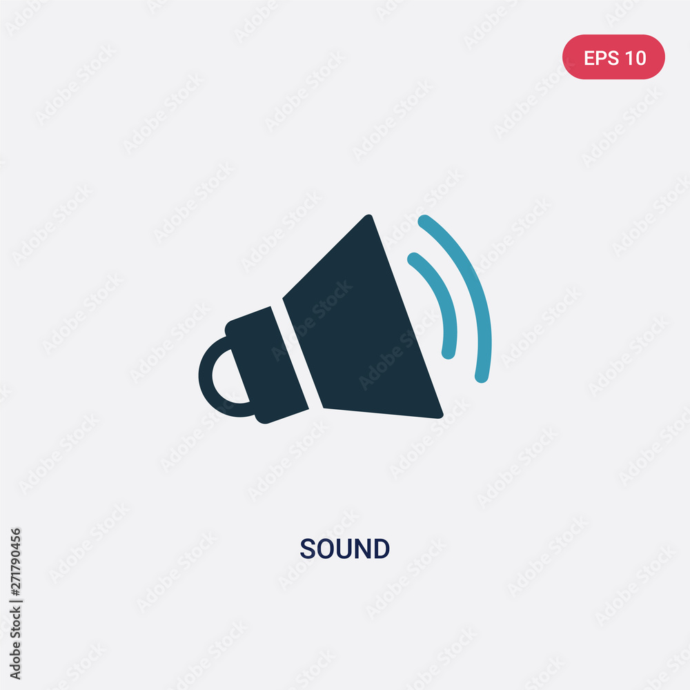Poster two color sound vector icon from science concept. isolated blue sound vector sign symbol can be use 