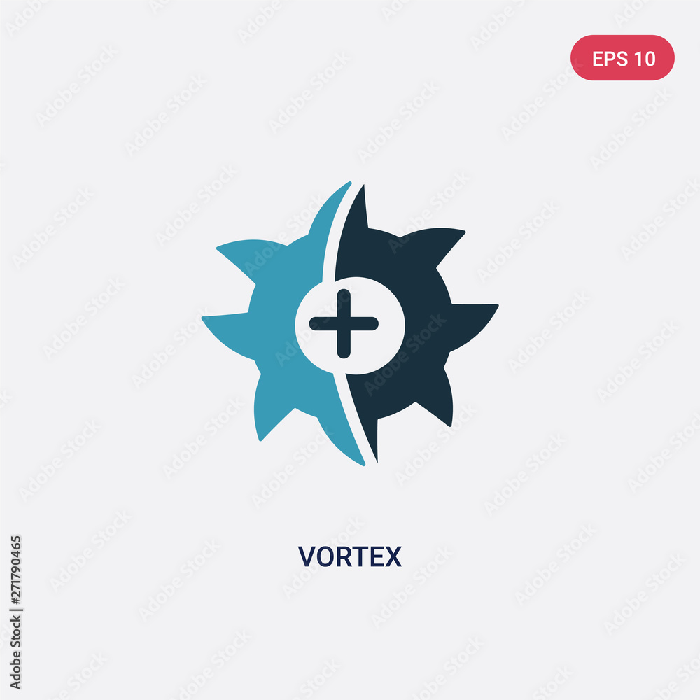 Poster two color vortex vector icon from science concept. isolated blue vortex vector sign symbol can be us