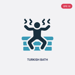two color turkish bath vector icon from sauna concept. isolated blue turkish bath vector sign symbol can be use for web, mobile and logo. eps 10