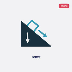 two color force vector icon from science concept. isolated blue force vector sign symbol can be use for web, mobile and logo. eps 10