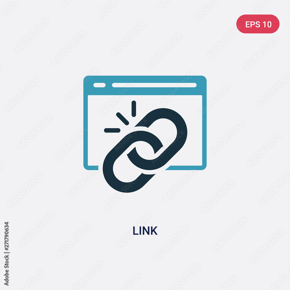Poster two color link vector icon from search engine optimization concept. isolated blue link vector sign s